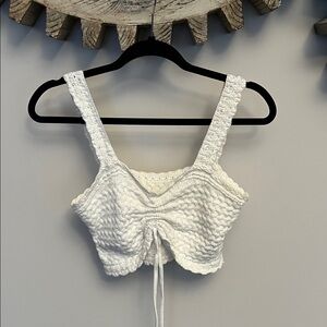 Hollister White Crochet Top